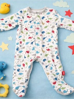 Magnetic Me Baby Sleeper 3–6M Dinosaur Organic Cotton Footie